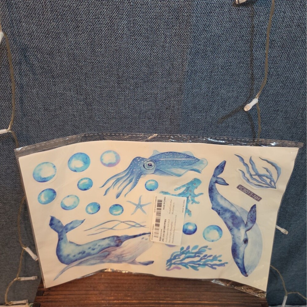 Ocean Marine Glow In Dark Wall Stickers Watercolor